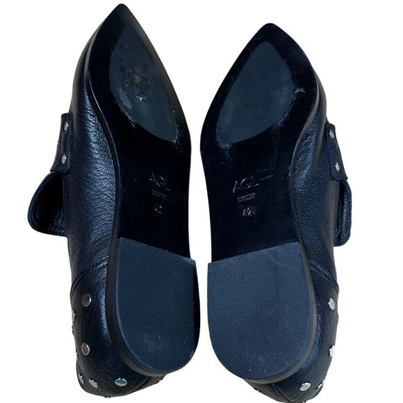 AGL NWOB Ines Studded Loafer Black Women's Size 42 (US 12) Pointed Toe Flats - Picture 8 of 9
